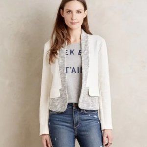 Anthropologie Dolan Cream Textured "Sheridan" Cropped Blazer